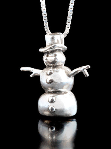Christmas - Snowman Charm - Sterling Silver