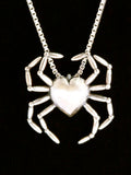 Spider Heart Pendant - Silver