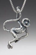 Rainforest Spider Monkey Charm - Sterling Silver