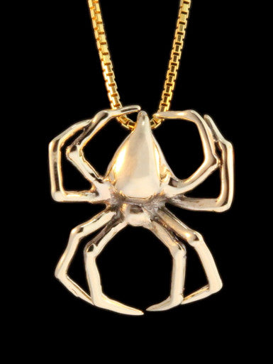 Large Spider Pendant - 14k Gold