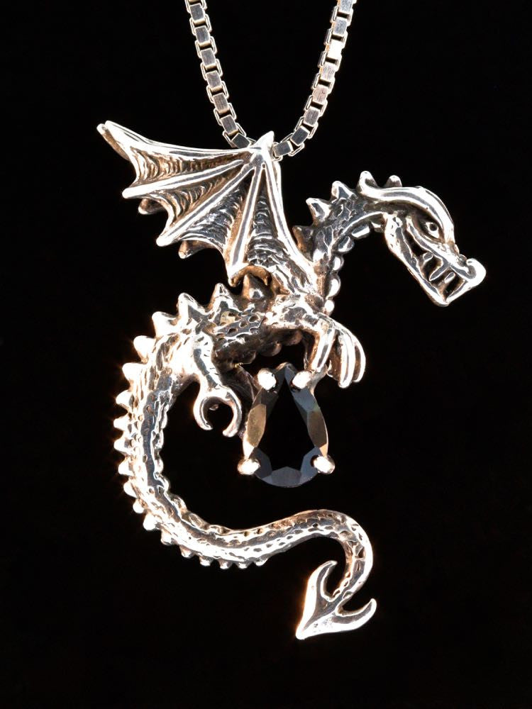 Spike Dragon Pendant w/ Black Onyx