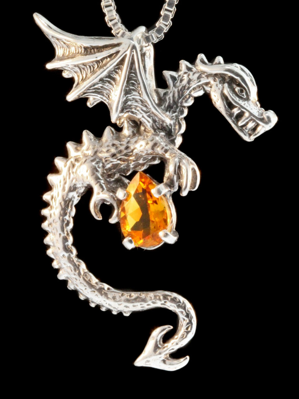 Spike Dragon Pendant w/Citrine