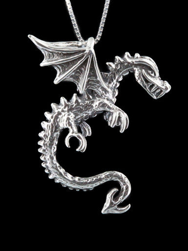 Dragon - Spike Dragon Pendant - Silver