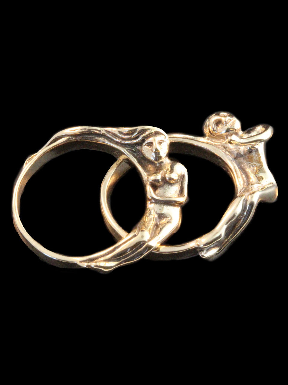 Spooning Lovers Ring - 14k Gold