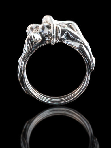 Lovers - Spooning Ring (Two Part Ring) Silver