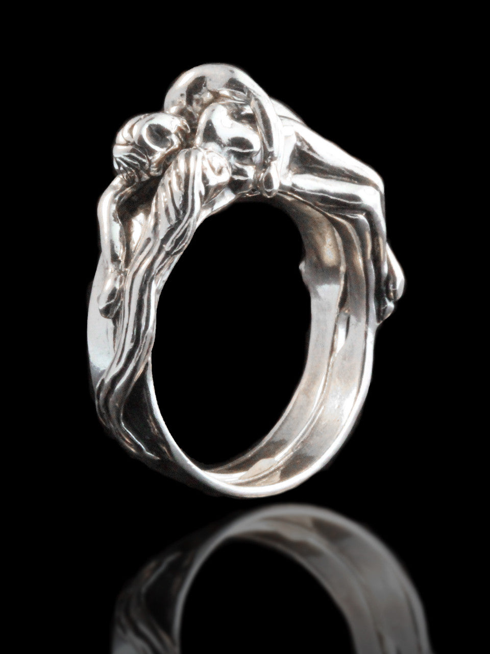 Lovers - Spooning Ring (Two Part Ring) Silver