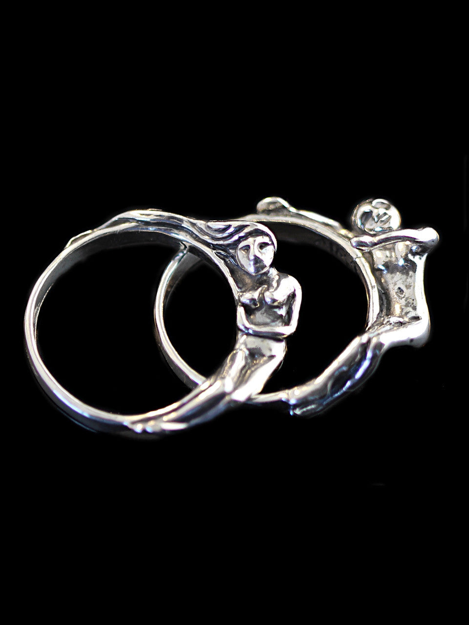 Lovers - Spooning Ring (Two Part Ring) Silver