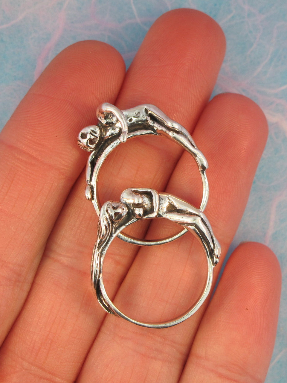 Lovers - Spooning Ring (Two Part Ring) Silver