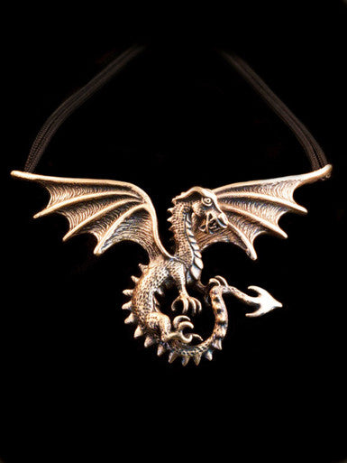 Spread Winged Dragon Neckpiece - Bronze