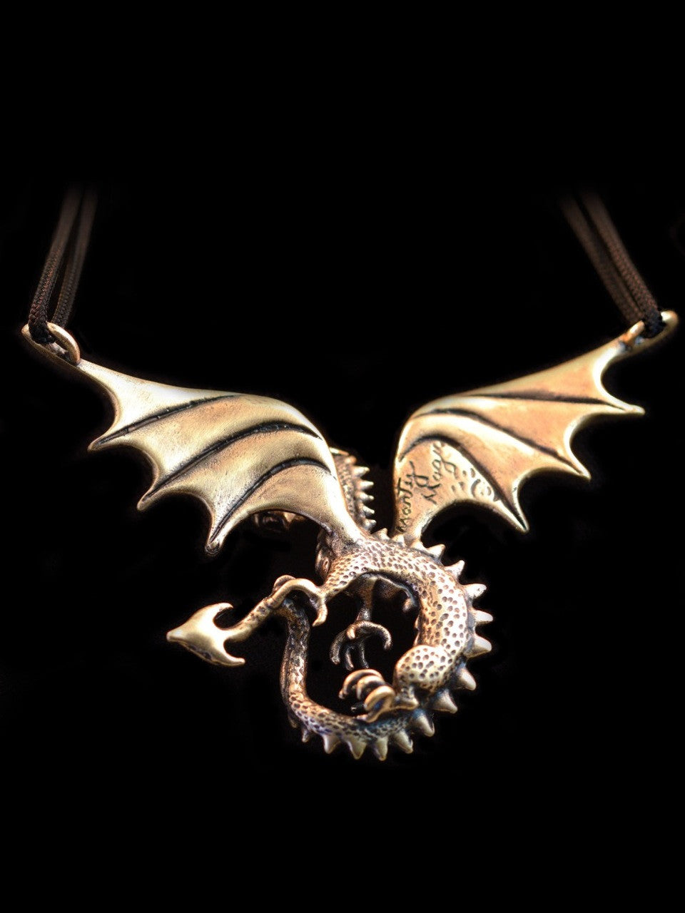 Spread Winged Dragon Neckpiece in Bronze