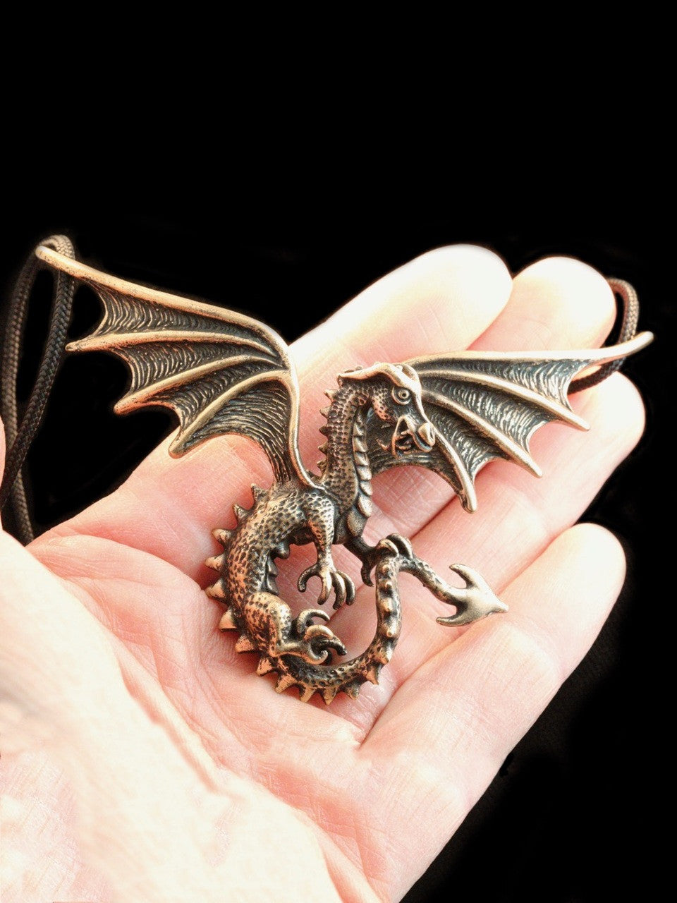 Spread Winged Dragon Neckpiece in Bronze