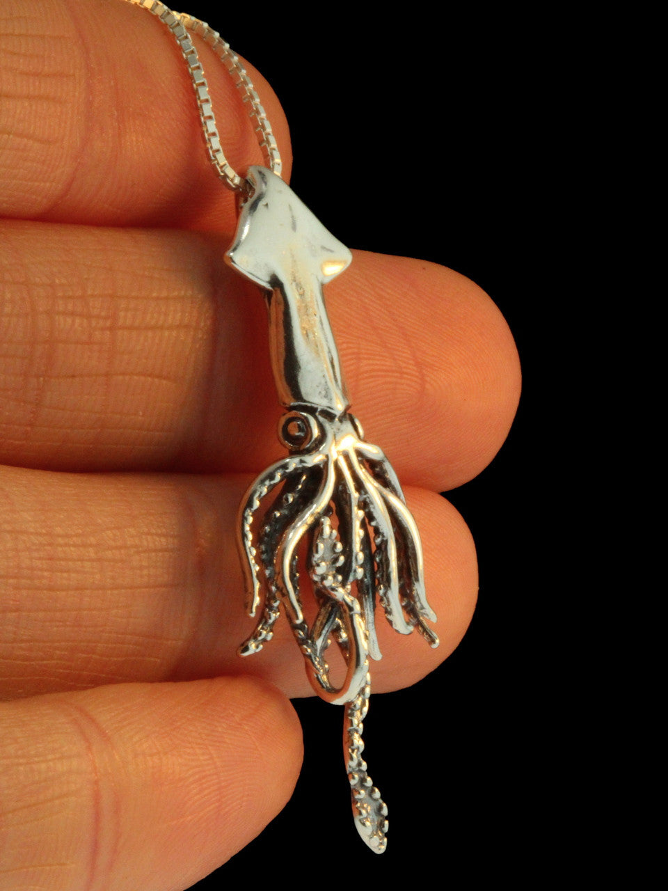 Squid Charm - Silver