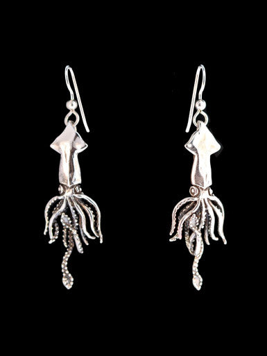 Squid Earrings - Sterling Silver