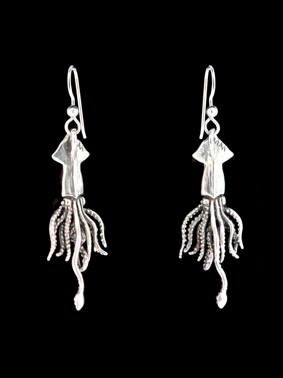 Squid Earrings - Silver