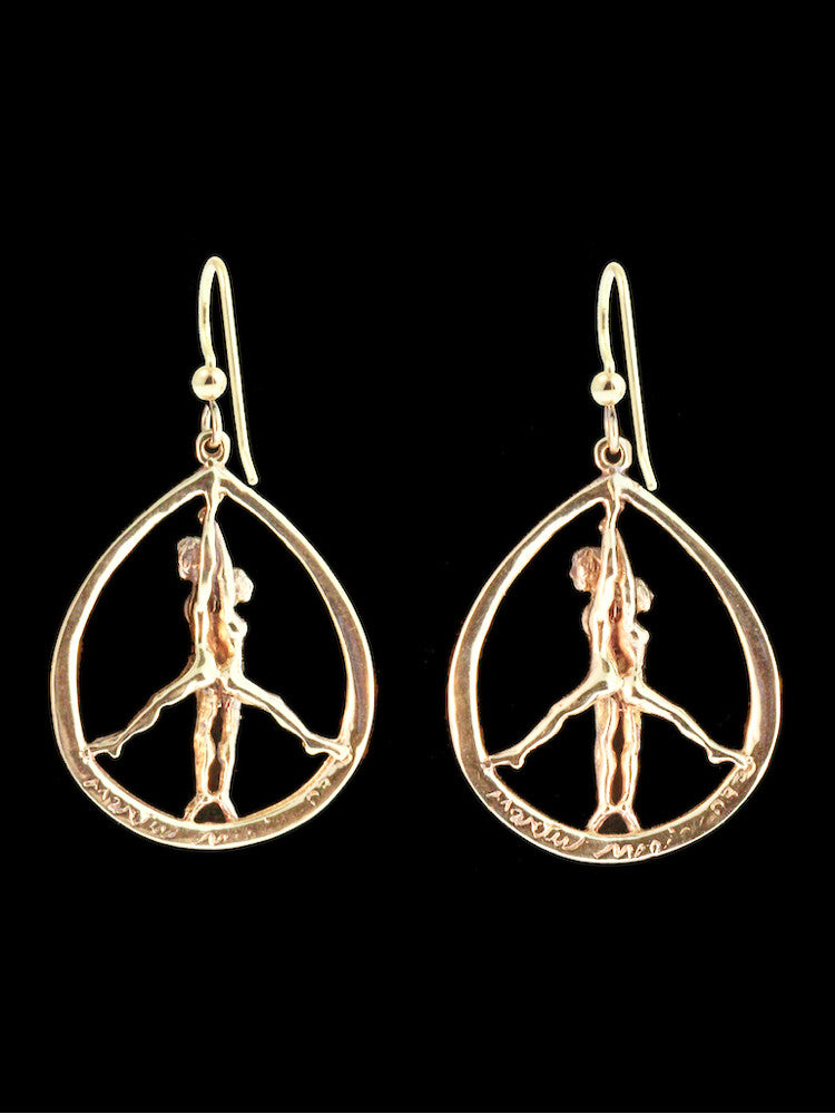 Stand for Peace Earrings in 14K