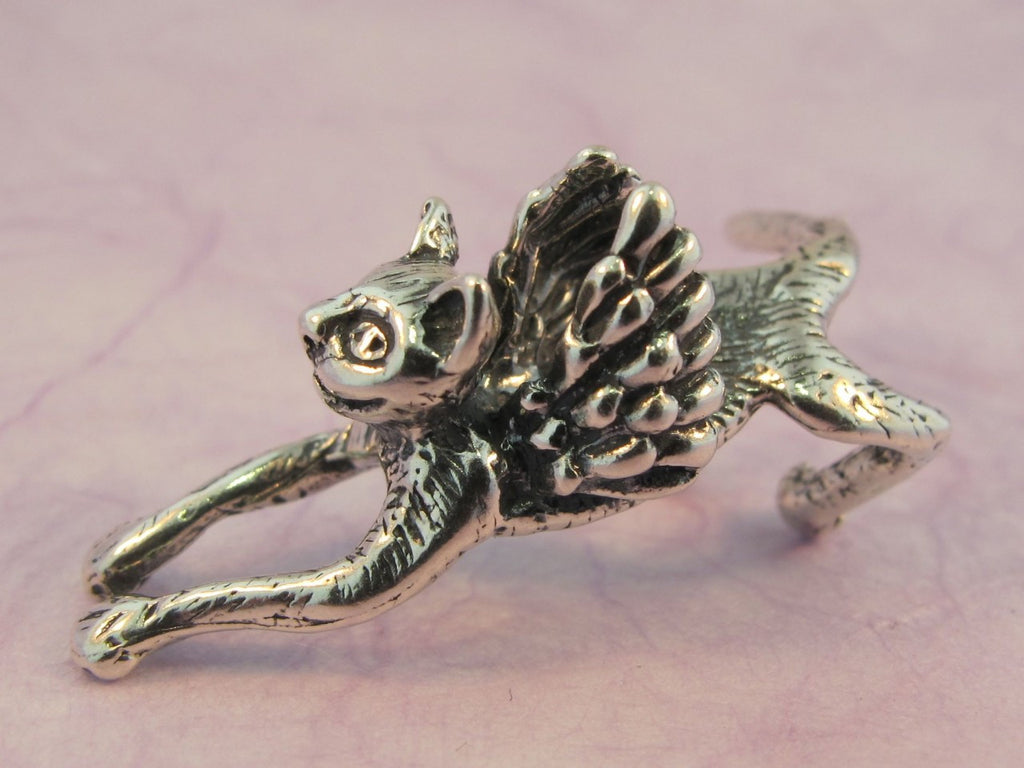 Angel Kitty Ear Cuff in Silver