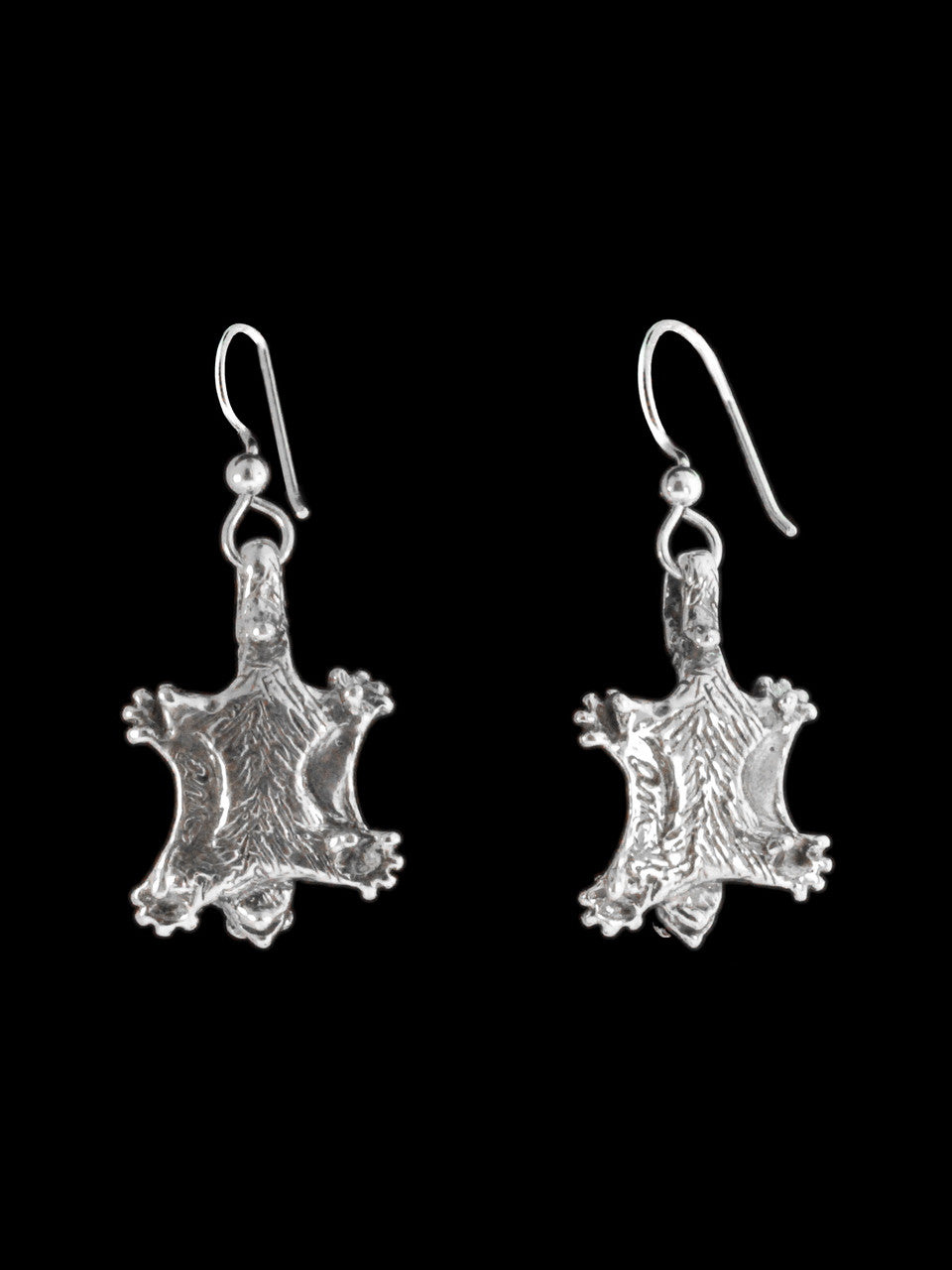 Sugar Glider Possum Earrings - Silver