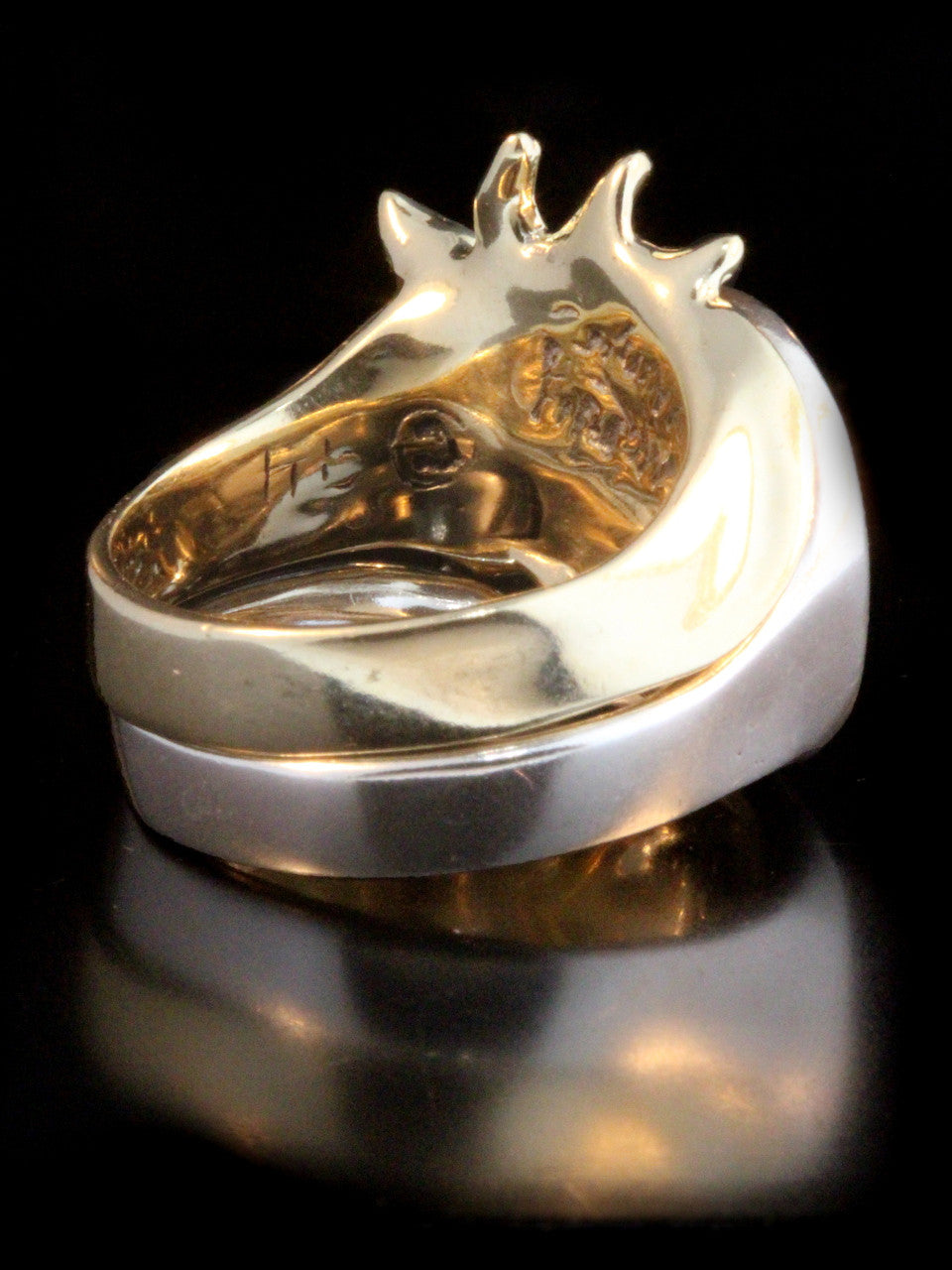 Gold and Silver Eclipse Ring - Silver and 14k Gold
