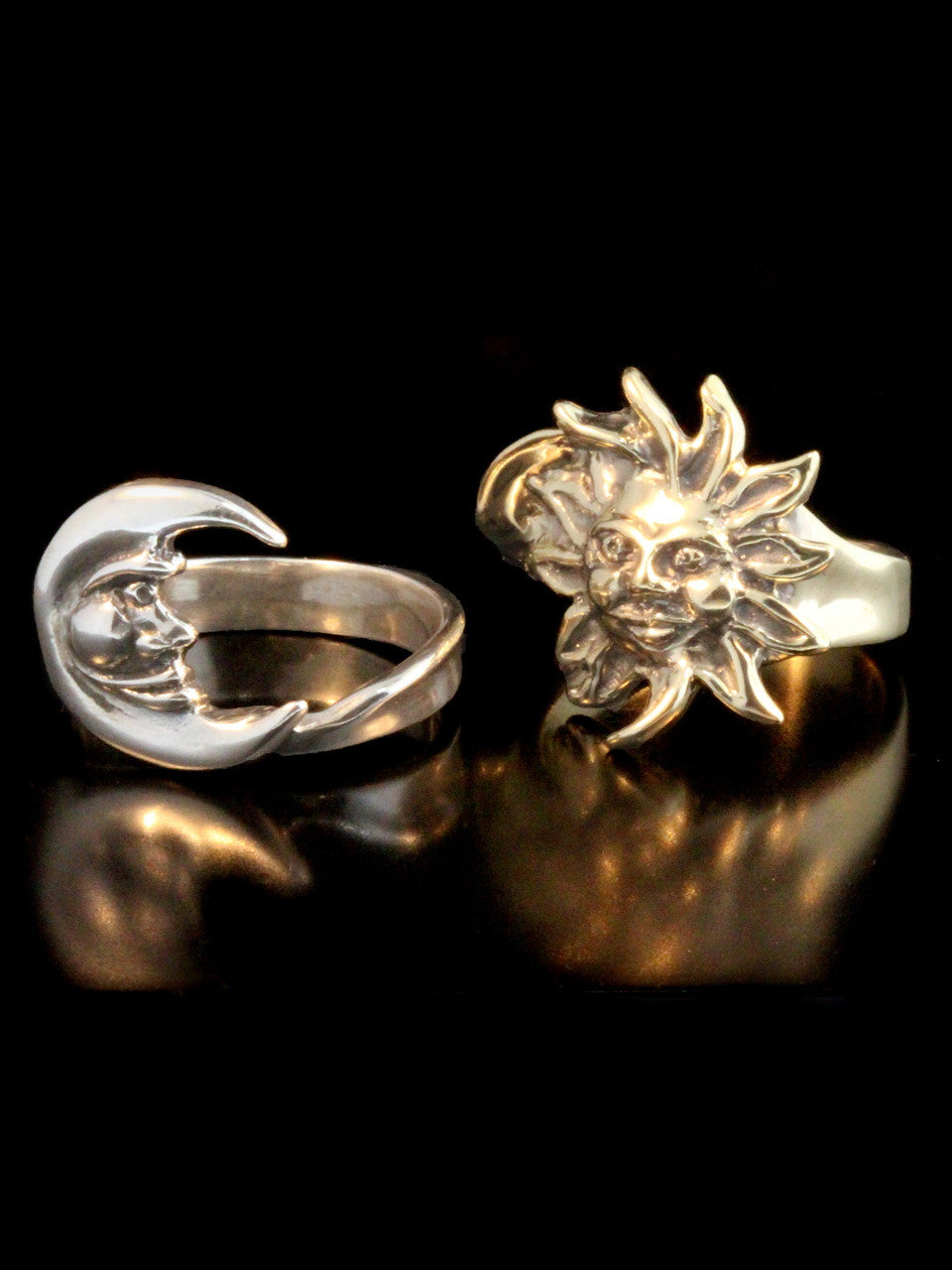 Gold and Silver Eclipse Ring - Silver and 14k Gold