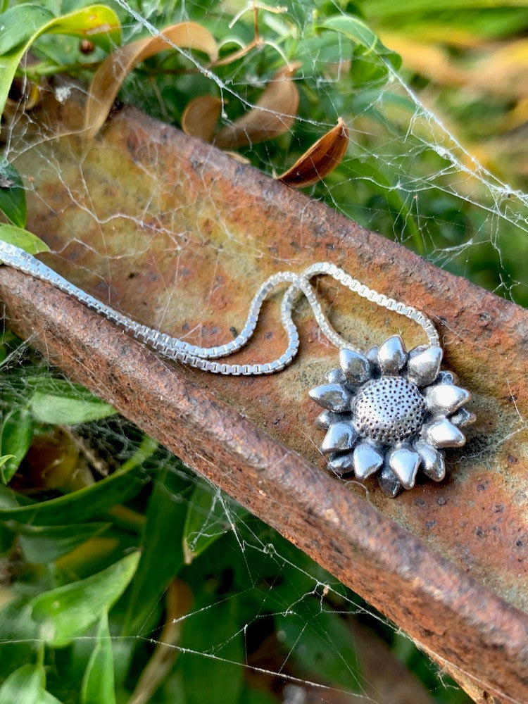 Sterling Silver Sun Flower Charm
