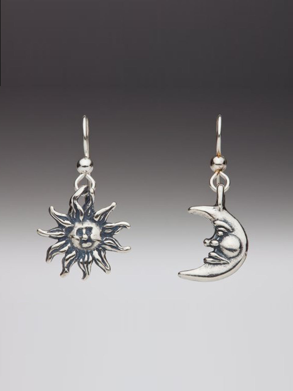 Sun and Moon Earring Set - Silver