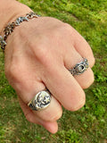 Moon and Star Ring - Silver