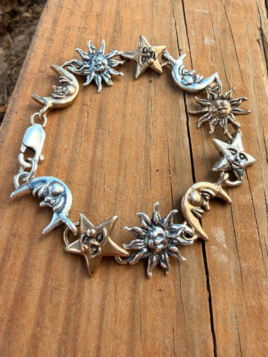Celestial Bracelet - Sterling Silver and Bronze