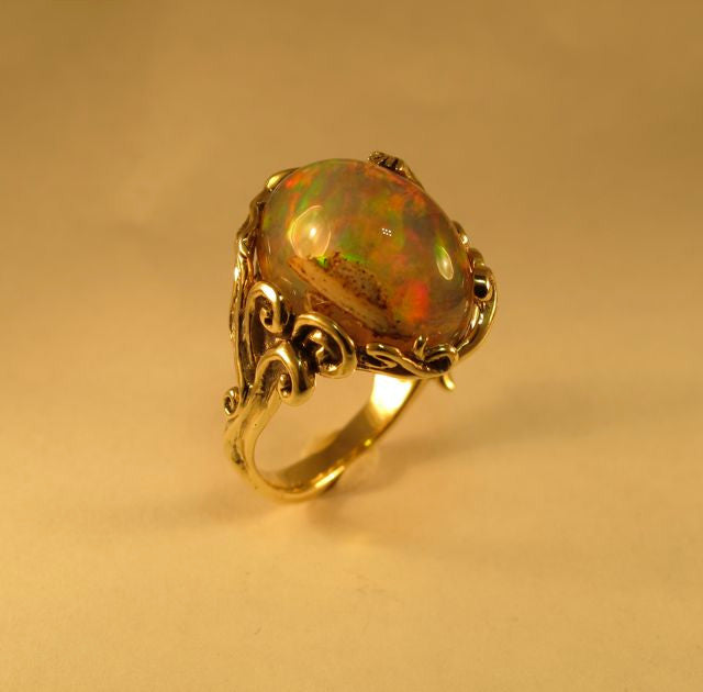Sunrise Mermaid Opal Ring - 18K Gold - SOLD