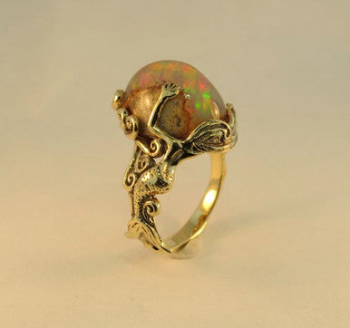 Sunrise Mermaid Opal Ring - 18K Gold - SOLD