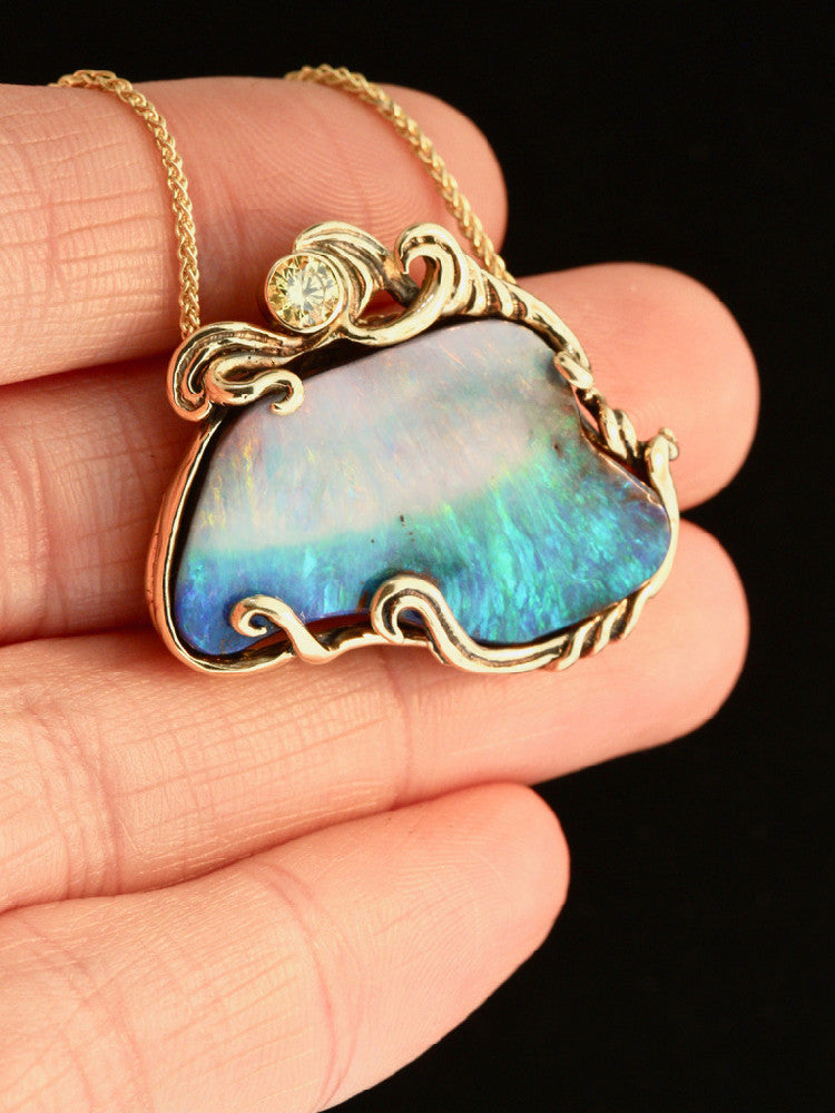 Sunset Tide Opal  Pendant - 18K Gold - SOLD