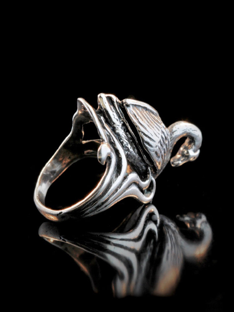 Swan Ring in Silver