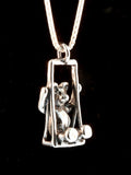 Swing Bear Charm - Sterling Silver