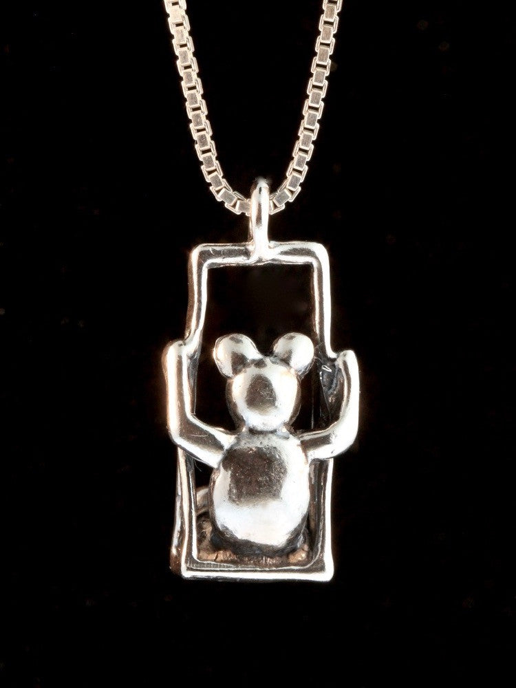 Swing Bear Charm - Silver