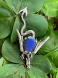 Dragon Sculpture Ring - Sterling Silver with Faceted Labradorite