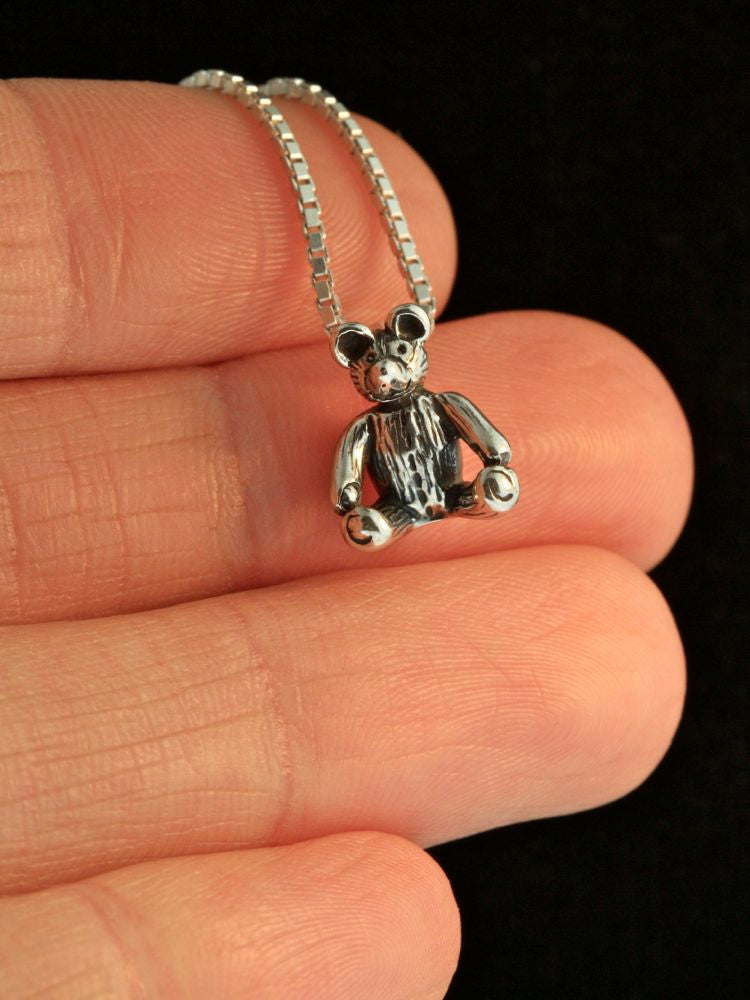 Teddy Bear Charm - Sterling Silver