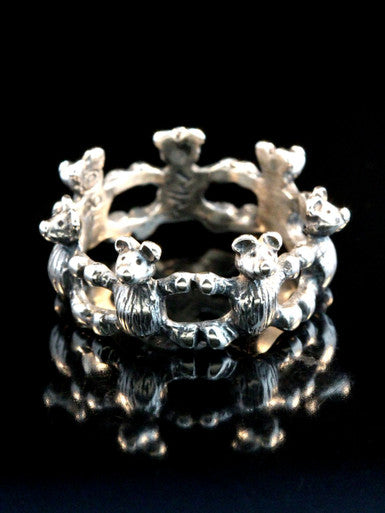 Teddy Bear Ring - Silver