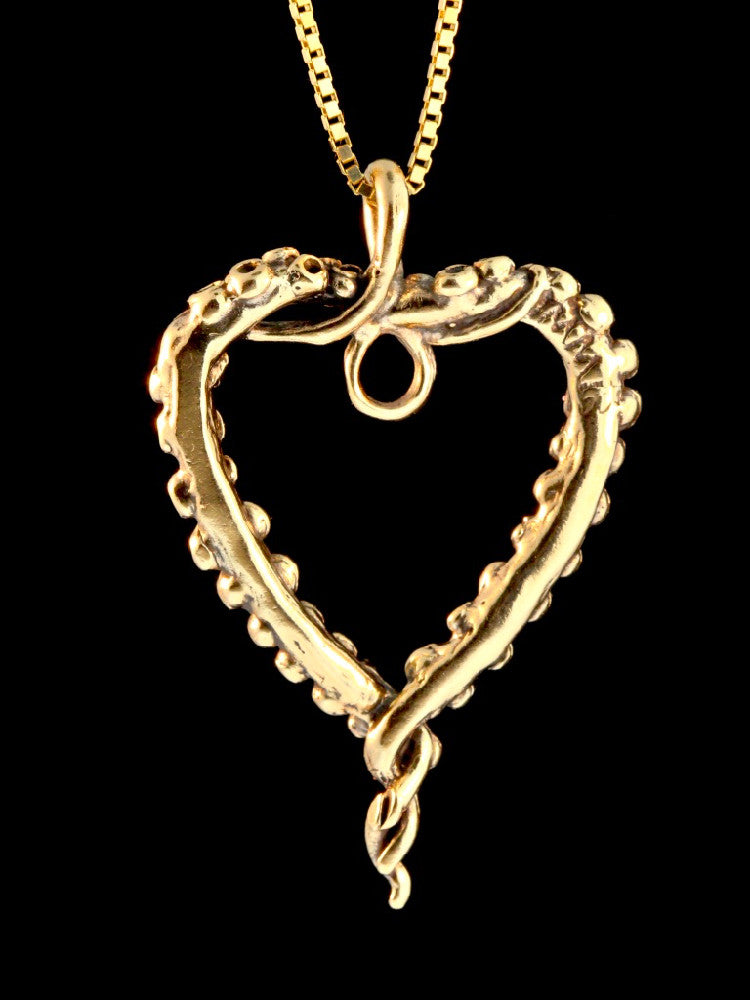Tentacle Heart Pendant in 14K Gold