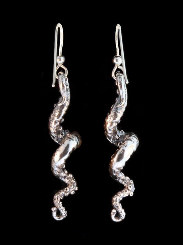 Tentacle Twist Earrings - Silver