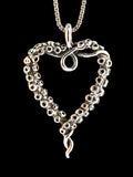 Tentacle Heart Pendant - Sterling Silver
