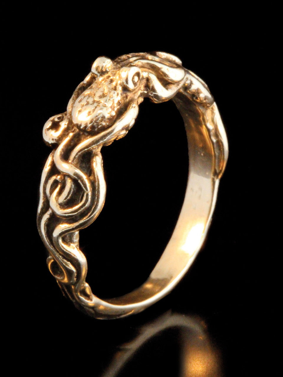 14K gold tentacle twist octopus ring, commitment ring, wedding ring