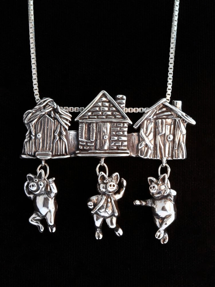 Three Little Pig Charm Collection - Sterling Silver