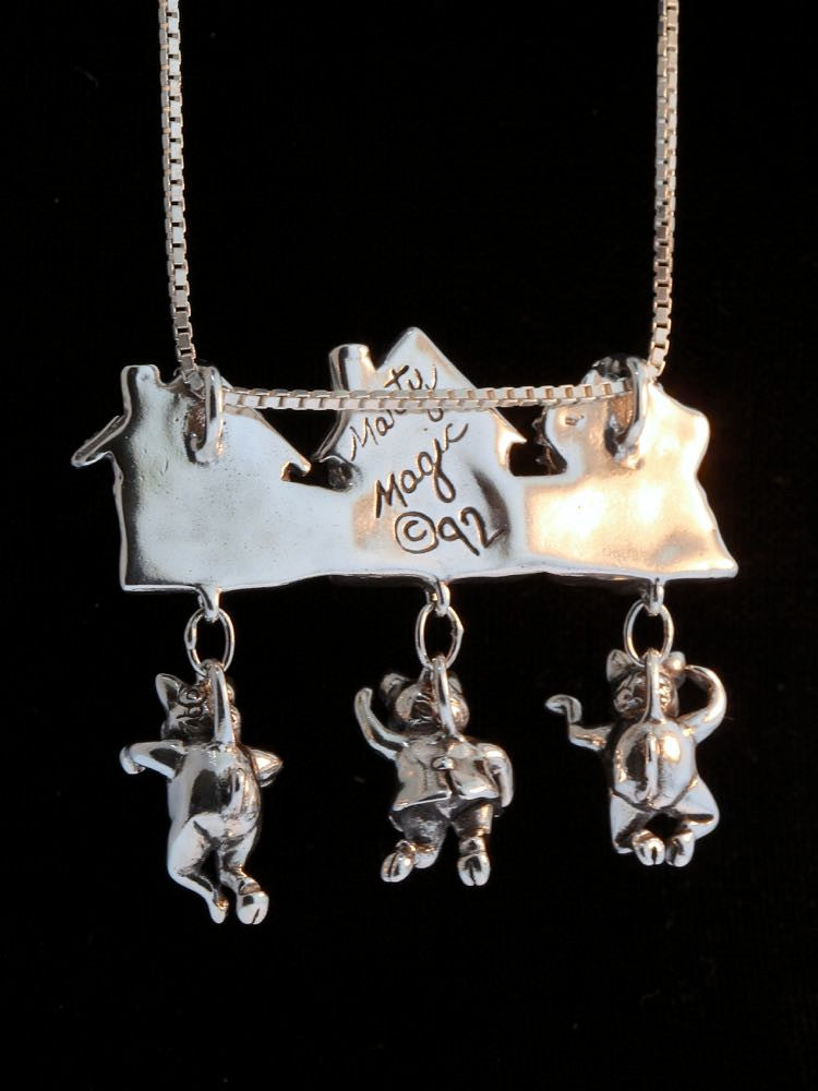 Reverse - Three Little Pig Charm Collection - Sterling Silver