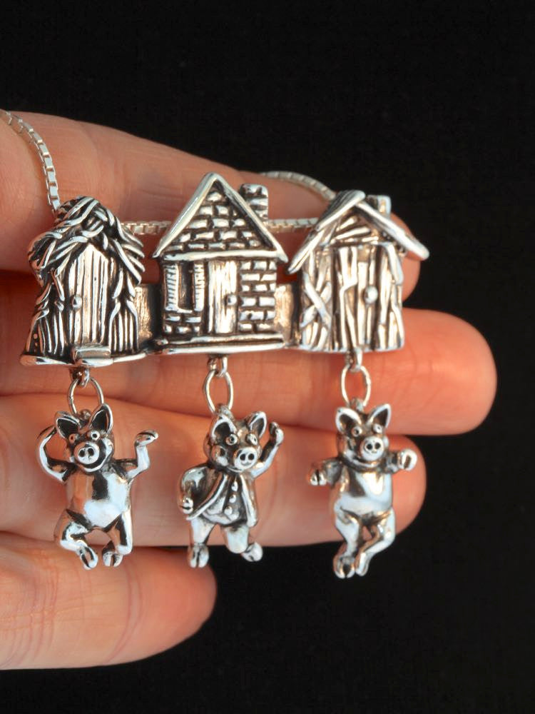 Three Little Pig Charm Collection - Sterling Silver