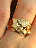 Tide Pool Ring with Diamonds - Solid 14k Gold