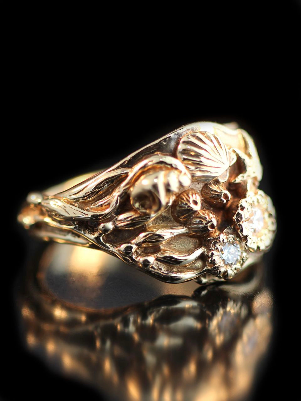 Tide Pool Ring with Diamonds -14K Gold