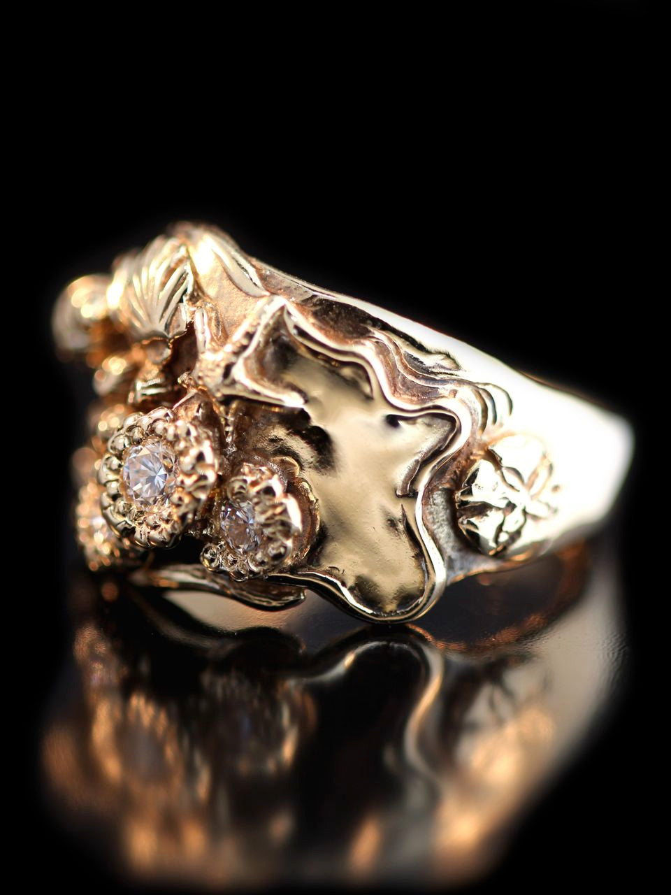 Tide Pool Ring with Diamonds -14K Gold