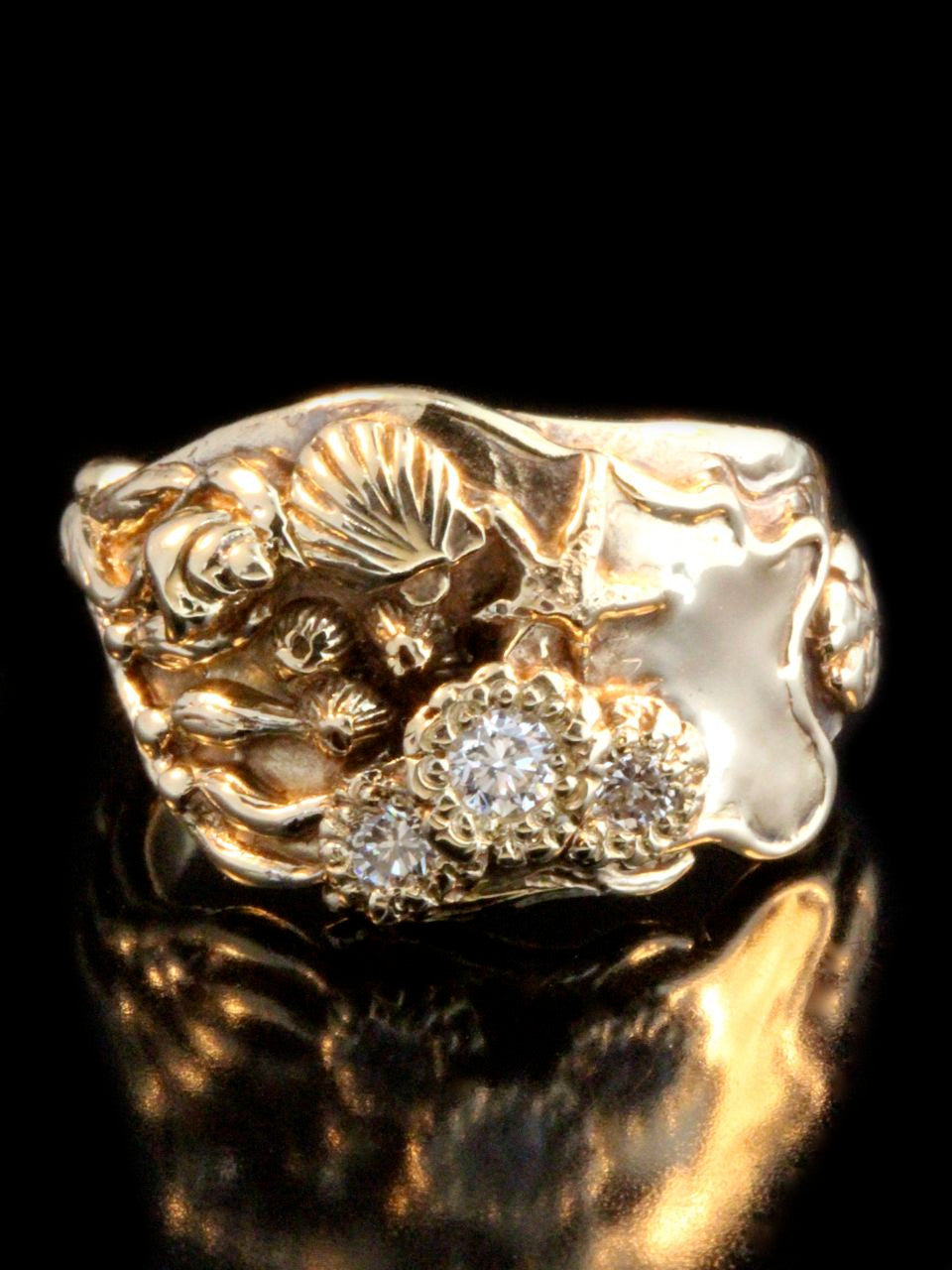 Tide Pool Ring with Diamonds -14K Gold