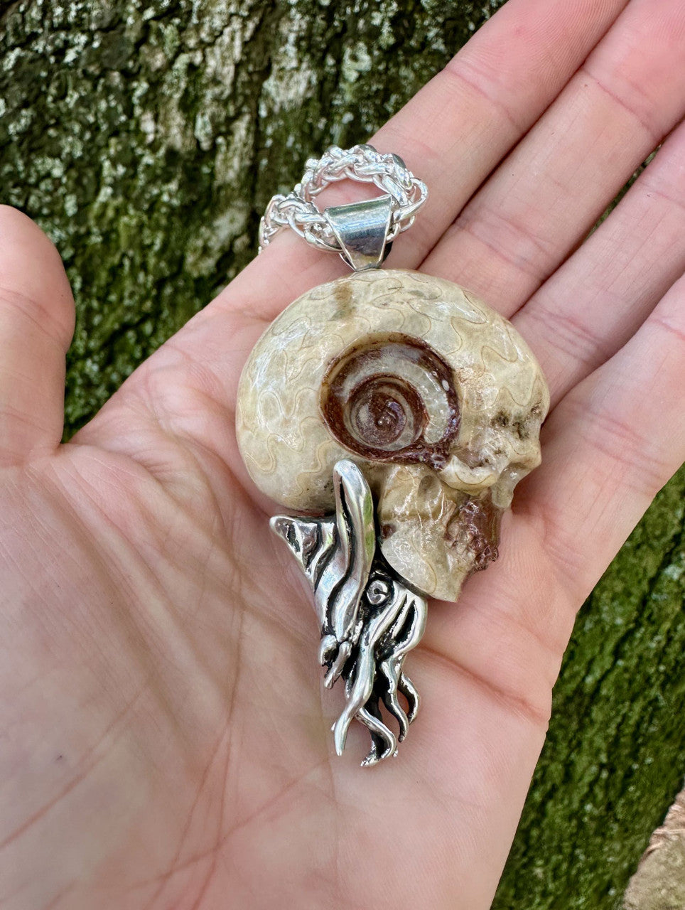 Timor Skull Ammonite - Silver