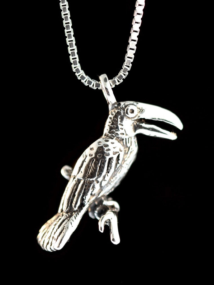 Rainforest Toucan Charm - Sterling Silver