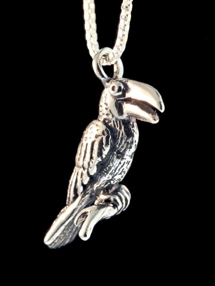 Rainforest Toucan Charm - Sterling Silver